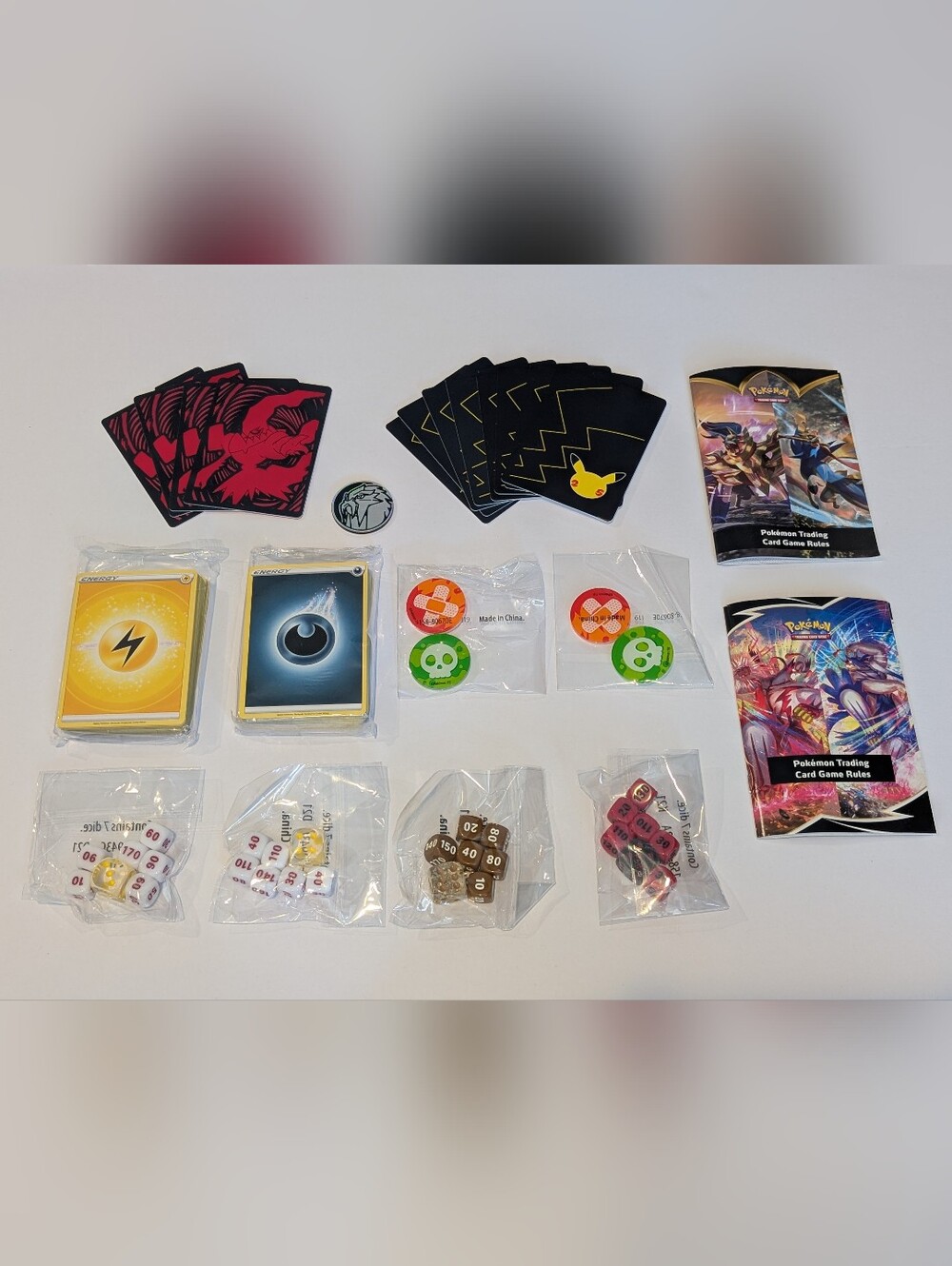 Pokemon TCG Energy Cards, Rule Books, Markers, Dice, & More Lot - Sealed Unused!
